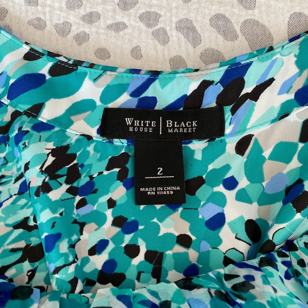 Blue Teal Printed Sleeveless Women’s Dress - Picture 4 of 7